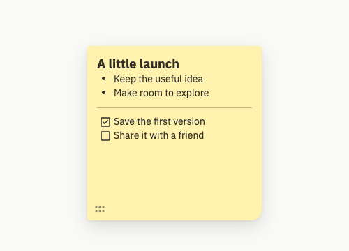 An actual Duonote note on a webpage, with a heading and a list.